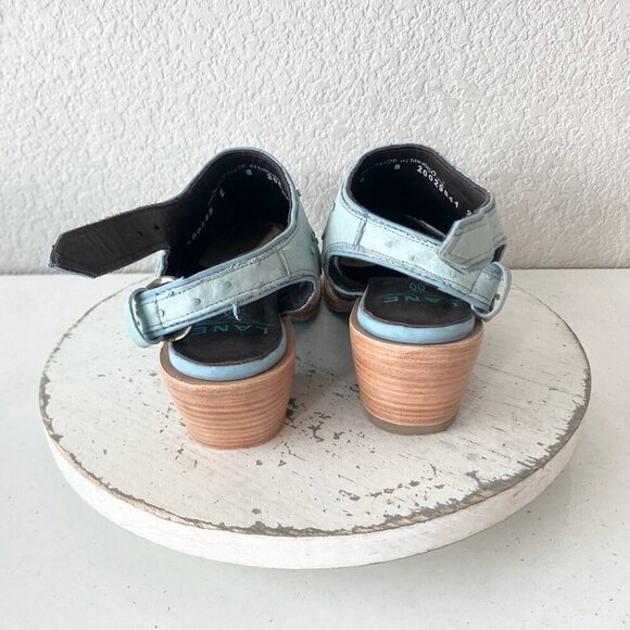 Lane Robin Mule Cowboy Boots Womens 8 Cowgirl Western Blue Ostrich Short Ankle - Picture 2 of 9